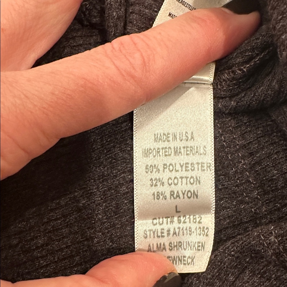 NWT AGolde Long Sleeve Rib Crewneck Top Size Large - Picture 4 of 4